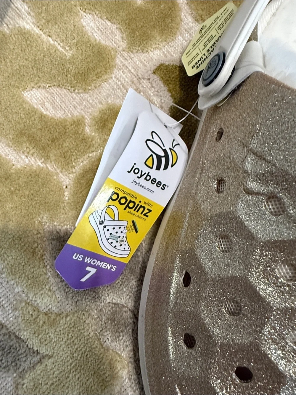 Women' Poplin Glitter Clog with Faux Fur Lining - Silver